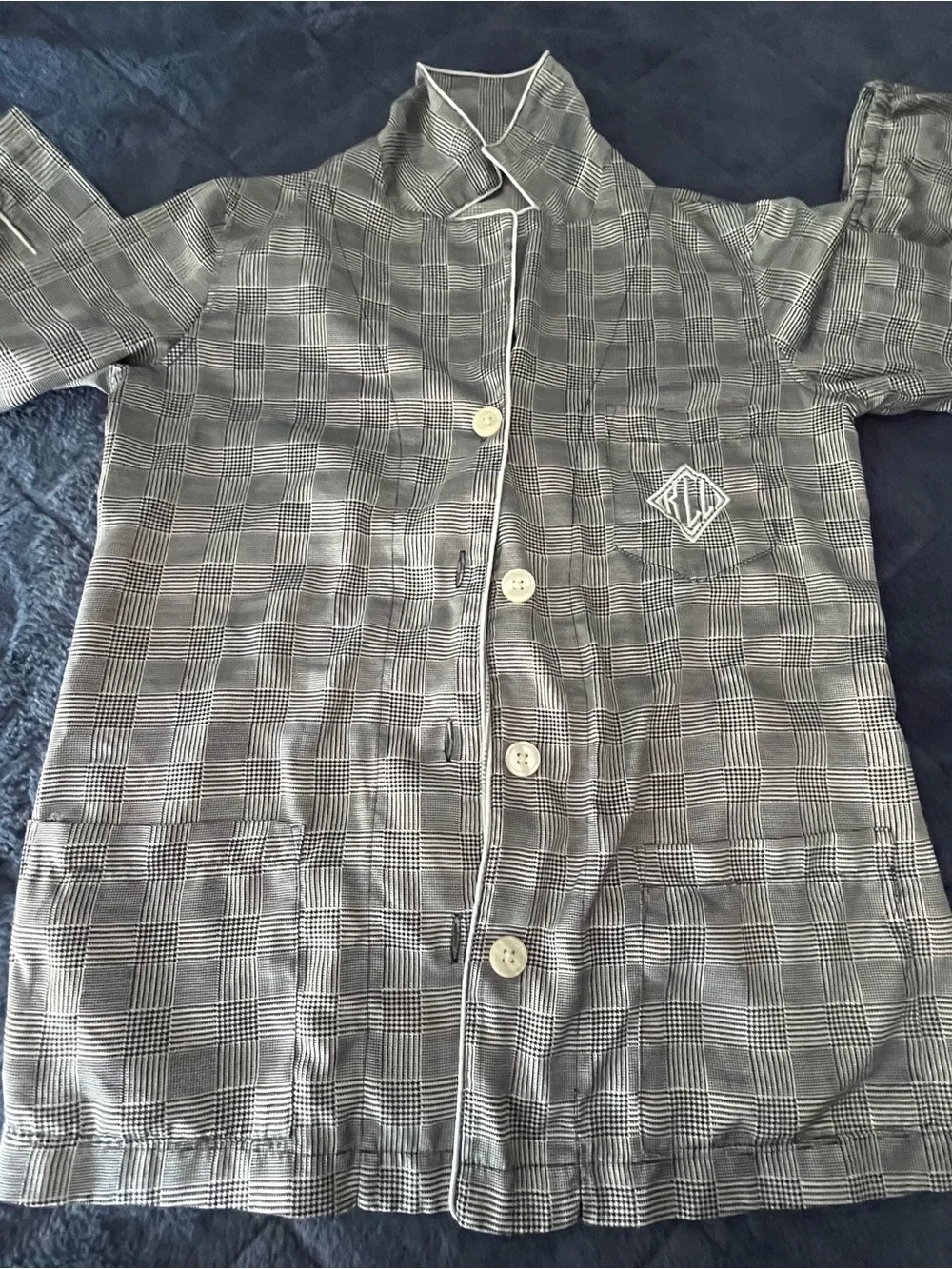 Lauren Ralph Lauren Gray Plaid Button-Front women Pajama Set